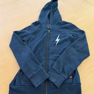 Kids aviator nation Navy Blue Hoodie with Lightning Bolt